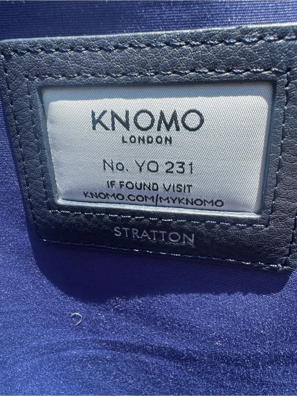Nw KNOMO London Mayfair Grosvenor 18” Navy Blue Zip Tote Bag Carry-on Luggage